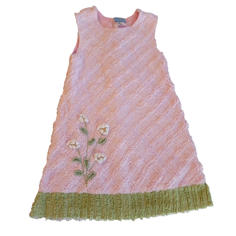 CHENILLE pink terry floral dress